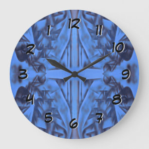 Grande Horloge Ronde 4 figures bleu - tournez de retour le temps