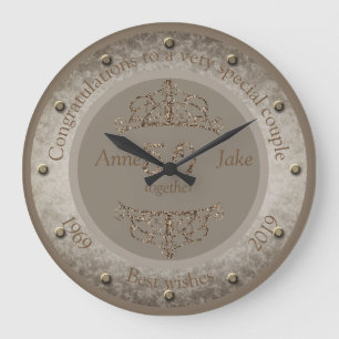 Grande Horloge Ronde 50e anniversaire de Mariage Cadeaux pour les coupl