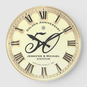 Grande Horloge Ronde 50e anniversaire de Mariage d'or