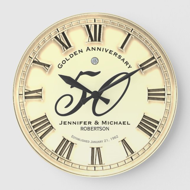 Grande Horloge Ronde 50e anniversaire de Mariage d'or (Recto)