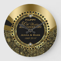 50e anniversaire du Mariage Floral Black & Gold