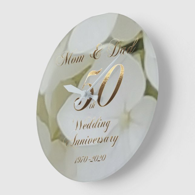 Grande Horloge Ronde 50e Wedding Anniversary Golden Wedding Parents (Angle)
