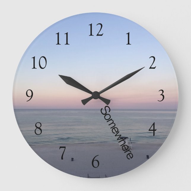 Grande Horloge Ronde 5 Heure Quelque Part Pink Beach (Recto)