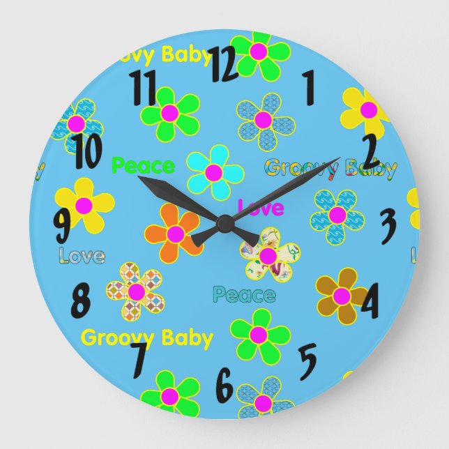 Grande Horloge Ronde 60 s Groovy Flowers (Recto)