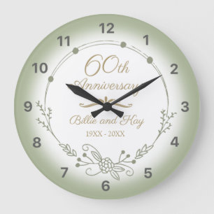 Grande Horloge Ronde 60e anniversaire de Mariage Élégant
