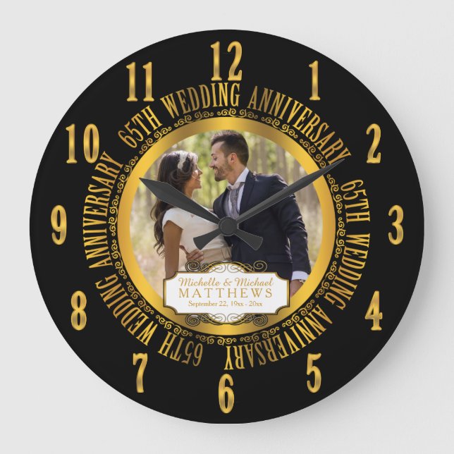 Grande Horloge Ronde 65e Wedding Anniversary Photo Keepsake (Recto)