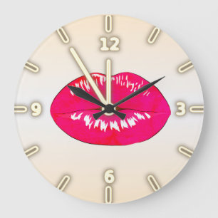 Grande Horloge Ronde À la mode frais adorable   , lèvres -