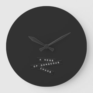 Grande Horloge Ronde A Mess Of Gorgeous Chaos Embossed Labels Clock