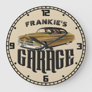 Grande Horloge Ronde A personnalisé VOTRE garage 1950 NOMMÉ de Mercur