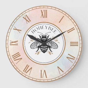 Grande Horloge Ronde Abeille à miel