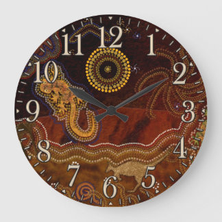 Grande Horloge Ronde Aborigène australien Dreamtime et animaux
