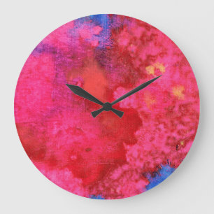 Grande Horloge Ronde Abrégé sur moderne chaud rose choquant