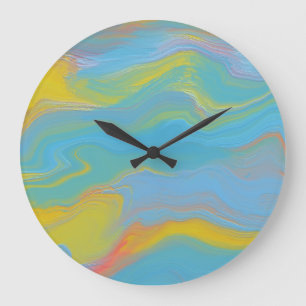Grande Horloge Ronde Abstract Acrylic Flow