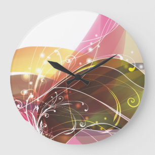 Grande Horloge Ronde Abstract art 15 Clock