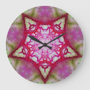 GRANDE HORLOGE RONDE ABSTRACT PINK FUCHSIA