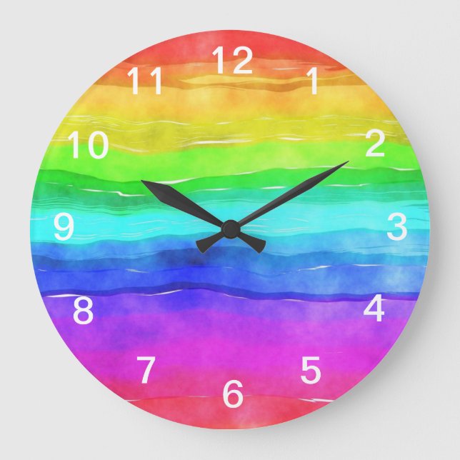 Grande Horloge Ronde Abstract Watercolor (Recto)