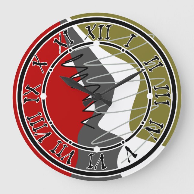 Grande Horloge Ronde Abstrait, Moderne, Créatif, Oreillère à lancer app (Recto)