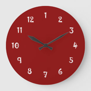 Grande Horloge Ronde Absurde couleur complète rouge foncé