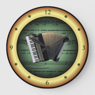 Grande Horloge Ronde Accordéon on Sheet Music us green on or background