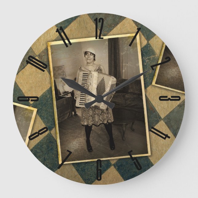 Grande Horloge Ronde Accordéon rétro (Recto)