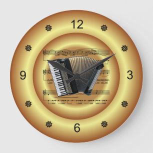 Grande Horloge Ronde ~ Accordion~ Partition Partielle ~ Arrière - plan 