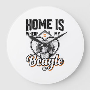 Grande Horloge Ronde Accueil est où se trouve mon Beagle Design de chie