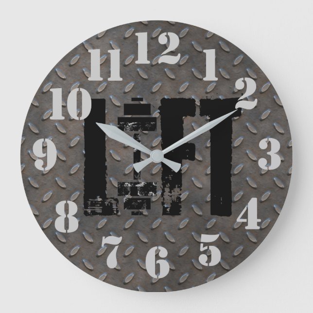 Grande Horloge Ronde Acier en tôle de diamant LIFT (Recto)