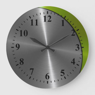 Grande Horloge Ronde Acier inoxydable en métal Look Déco 2