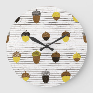 Grande Horloge Ronde Acornes d'automne : Vibes Vintages