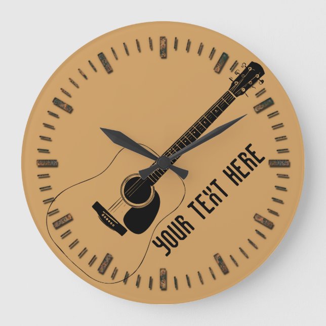 Grande Horloge Ronde Acoustic Guitar and Your Own Text (Recto)
