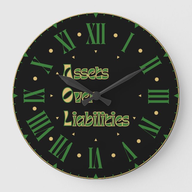 Grande Horloge Ronde Acronyme AOL Actifs sur passif Chiffres romains (Recto)
