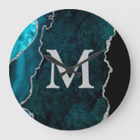 Acrylique Monogramme Personnalisé Agate Sarcelle
