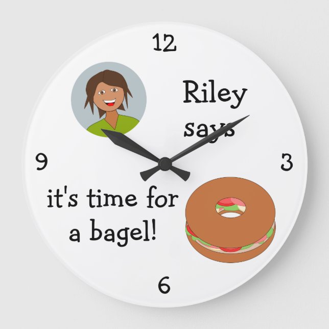 Grande Horloge Ronde Add Your Photo : 'Time for a Bagel' (Recto)