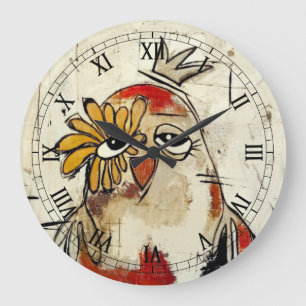 Grande Horloge Ronde Adorable cadenas d'oiseau princesse mural!