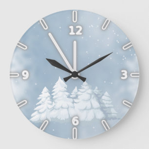 Grande Horloge Ronde Adorable Christmas Trees