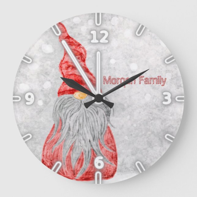 Grande Horloge Ronde Adorable Gnome (Recto)