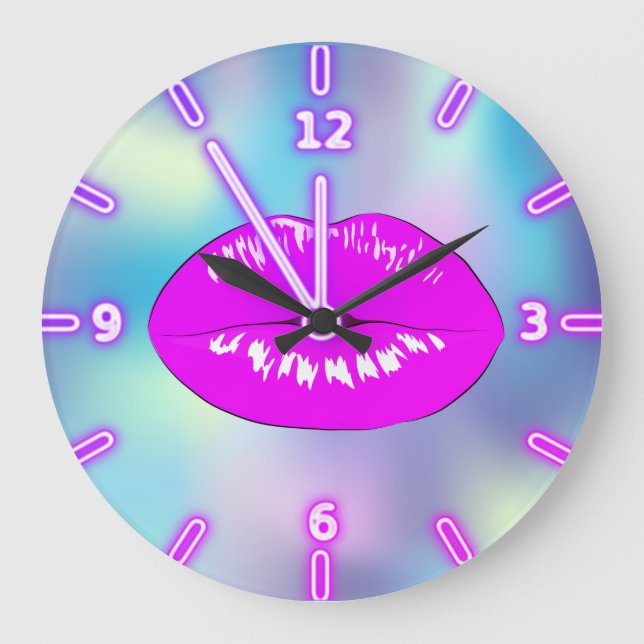 Grande Horloge Ronde Adorable laine holographique Cool branchée Ombre (Recto)