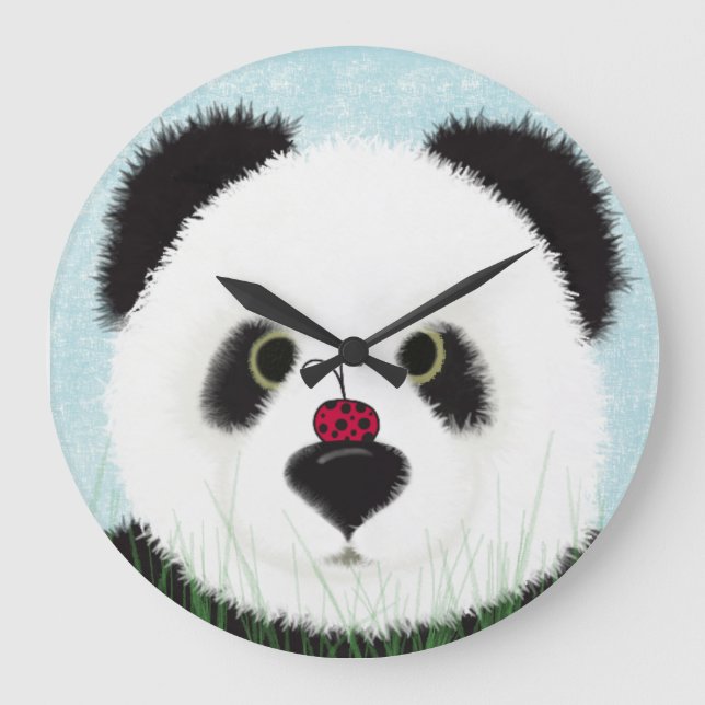 Grande Horloge Ronde Adorable Ours De Panda (Recto)