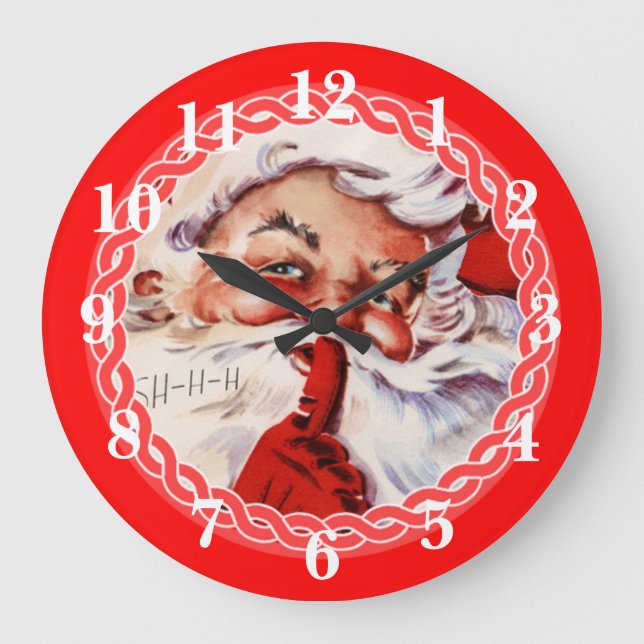Grande Horloge Ronde Adorable Père Noël (Recto)