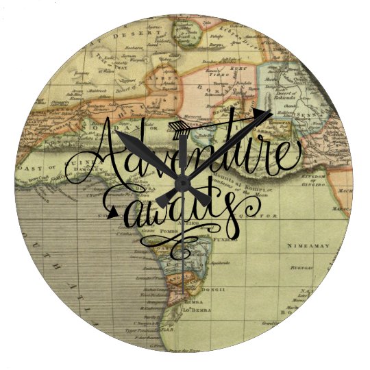 Grande Horloge Ronde Adventure Attend La Carte Du Monde Vintage Zazzle Ca Grande Horloge Ronde Adventure Attend La Carte Du Monde Vintage Zazzle Ca