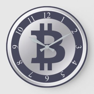 Grande Horloge Ronde Affaires de graphiques de logo de Bitcoin, mur de