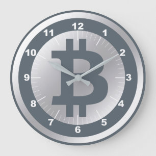 Grande Horloge Ronde Affaires de graphiques de logo de Bitcoin, mur de