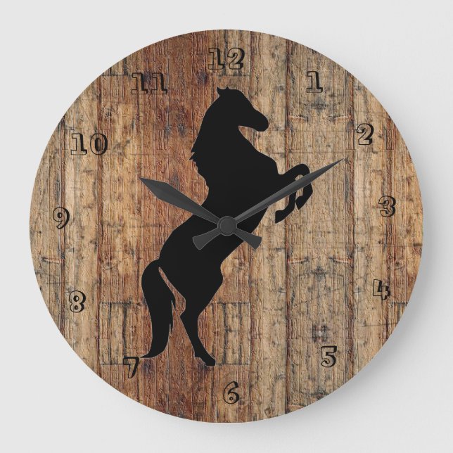 Grande Horloge Ronde Afficher l'horloge murale du cheval (Recto)