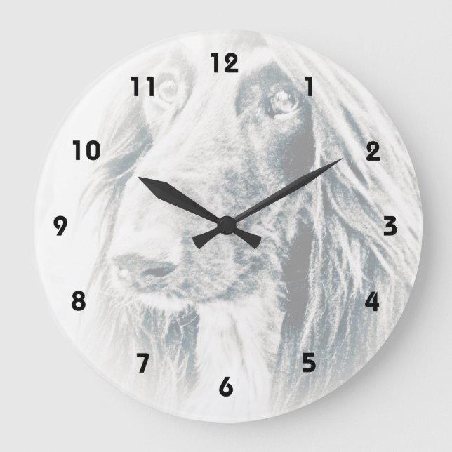 Grande Horloge Ronde Afghan Hound dog art (Recto)