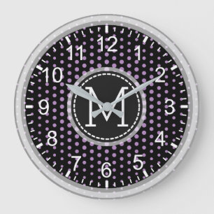Grande Horloge Ronde African Violet Polka Dots Monogram