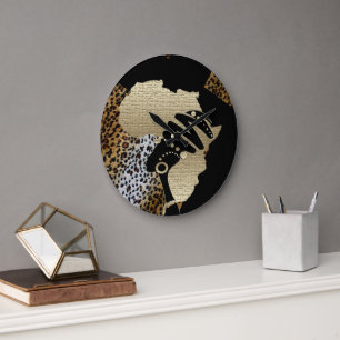 Grande Horloge Ronde Afrique En Or,