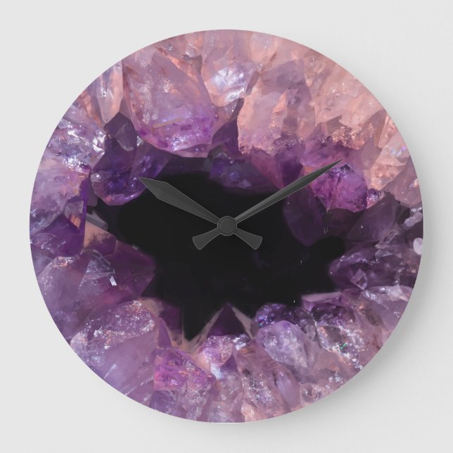 Grande Horloge Ronde Agate en cristal (Recto)