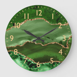Grande Horloge Ronde Agate marbre