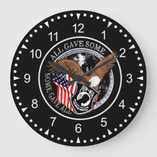 Grande Horloge Ronde Aigle militaire patriotique POW-MIA
