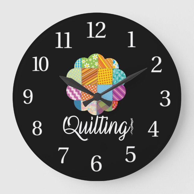 Grande Horloge Ronde Aimer Couture Quilting, Hobby Crafter Cadeau (Recto)